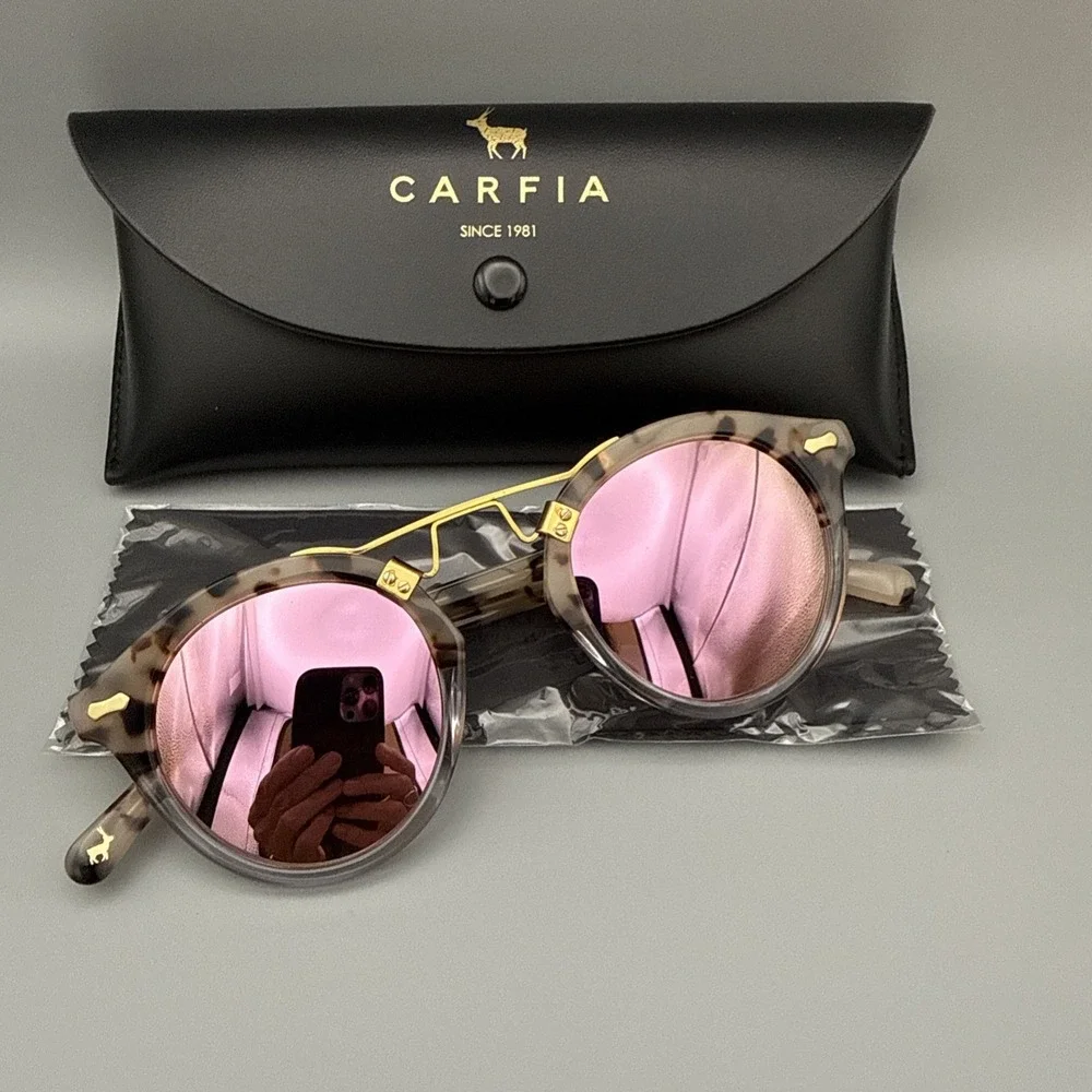 Carfia Ca5395 Authentic tortoise Italian Sunglasses 46-23-145 & Case & Cloth NWT
